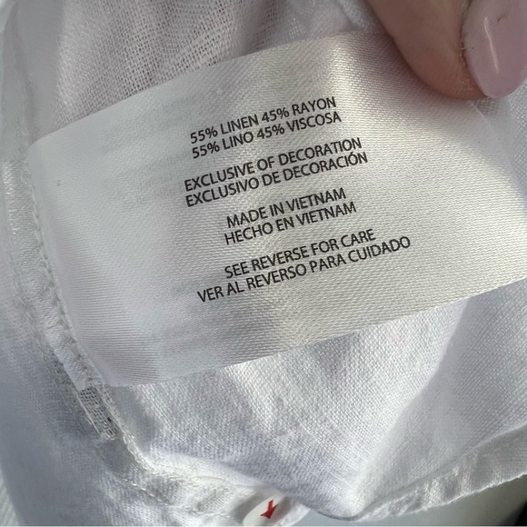 GAP Women’s Size XL NWT Linen Rayon Blend Long Sleeve White Button Front Shirt - Picture 13 of 15